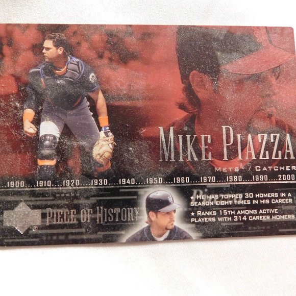 New York Mets Mike Piazza 2002 Upper Deck Piece of History Baseball Card - Picture 1 of 4